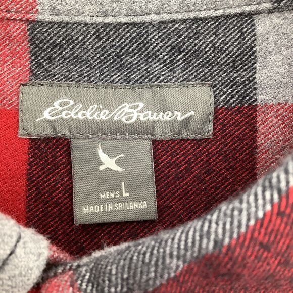 Eddie Bauer Mens Classic Fit Long Sleeve Button Up Flannel Shirt Size Large - Picture 4 of 6